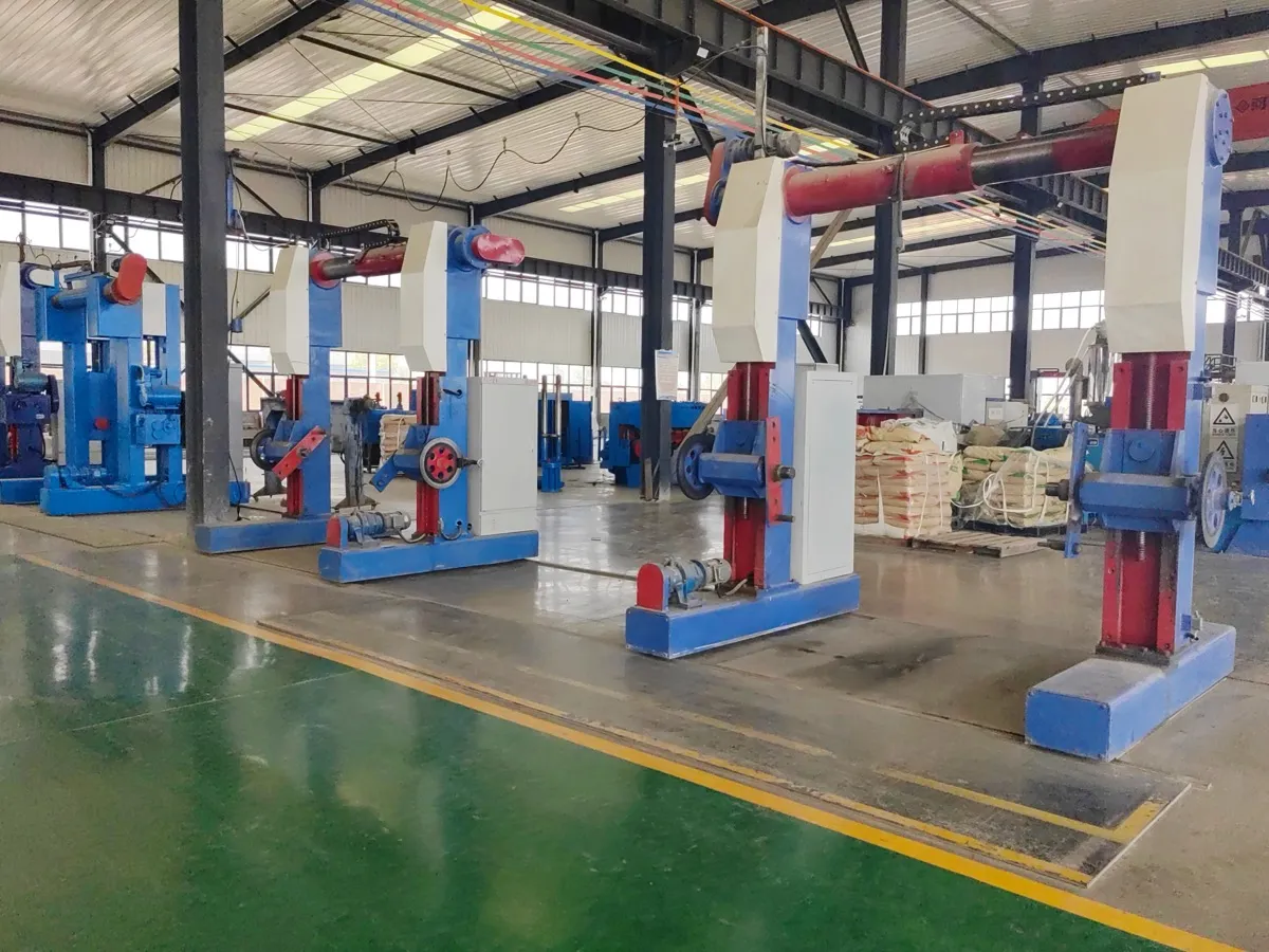 Cable drums ready for export at Huanghe Cable factory
