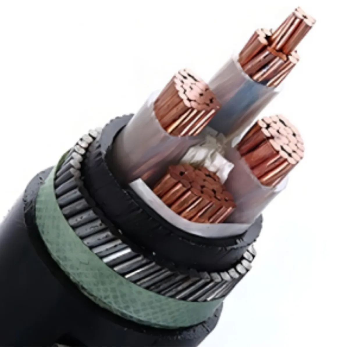 YJV32 XLPE cable with sector-shaped conductors and steel wire armour