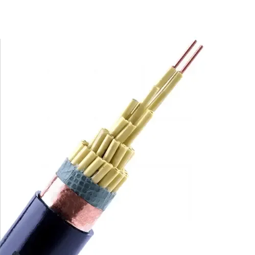 Copper tape shielded control cable (KVVP2 type) showing the tape screen over the cores
