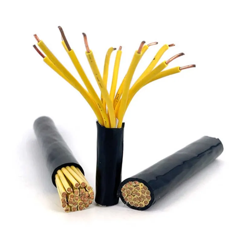 Cross-section of a PVC insulated multicore control cable showing numbered cores and overall sheath