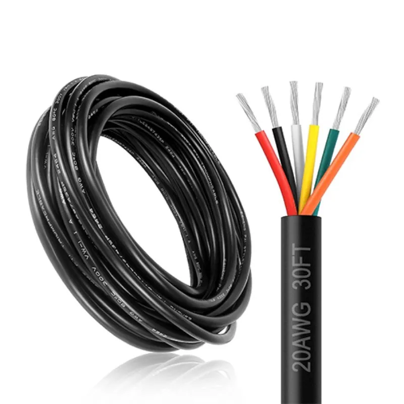KVVP shielded PVC control cable showing copper braid screen layer